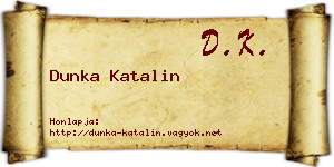 Dunka Katalin névjegykártya